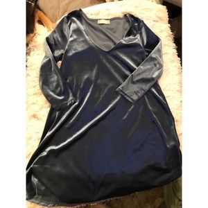 Believer quarter length sleeve blue dress